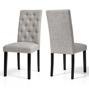 Subrtex Upholstered Parsons Chair Linen Fabric Dining Chair (Set of 2, Light Gray)! (NEW IN BOX)