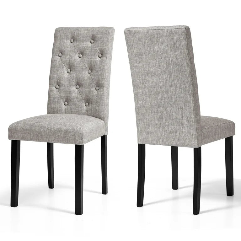 Subrtex Upholstered Parsons Chair Linen Fabric Dining Chair (Set of 2, Light Gray)! (NEW IN BOX)