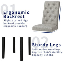 Subrtex Upholstered Parsons Chair Linen Fabric Dining Chair (Set of 2, Light Gray)! (NEW IN BOX)