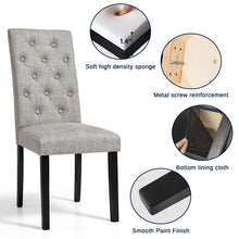 Subrtex Upholstered Parsons Chair Linen Fabric Dining Chair (Set of 2, Light Gray)! (NEW IN BOX)