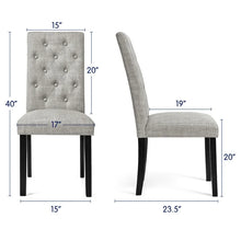 Subrtex Upholstered Parsons Chair Linen Fabric Dining Chair (Set of 2, Light Gray)! (NEW IN BOX)