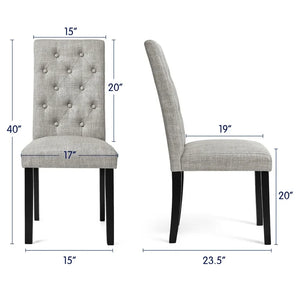 Subrtex Upholstered Parsons Chair Linen Fabric Dining Chair (Set of 2, Light Gray)! (NEW IN BOX)