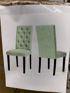 Subrtex Upholstered Parsons Chair Linen Fabric Dining Chair (Set of 2, Light Gray)! (NEW IN BOX)