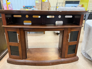 SALVAGE SPECIAL TV STAND - FITS TV’S UP TO 60”! (NEW/SCRATCHED FROM SHIPPING - MISSING FIRE BOX)