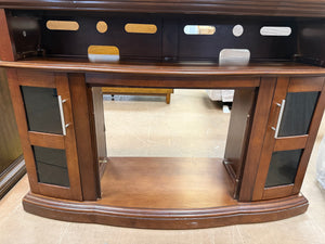 SALVAGE SPECIAL TV STAND - FITS TV’S UP TO 60”! (NEW/SCRATCHED FROM SHIPPING - MISSING FIRE BOX)