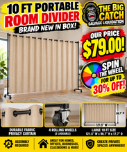 VEVOR 10FT PORTABLE FABRIC ROOM DIVIDER WITH WHEELS!! (BRAND NEW IN BOX!)