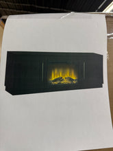 Evelyn&Zoe Tillman Rectangular TV Stand with 26" Log Fireplace for TV's up to 75", Black Grain! (NEW IN BOX)