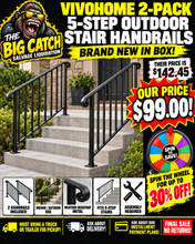 Vivohome 2-PACK 5-STEP OUTDOOR STAIR HANDRAILS!! (BRAND NEW IN BOX!)