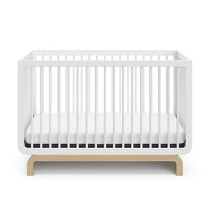 Storkcraft Santorini 5-in-1 Convertible Baby Crib, White with Driftwood! (NEW IN BOX)