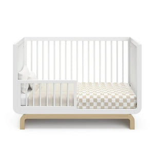 Storkcraft Santorini 5-in-1 Convertible Baby Crib, White with Driftwood! (NEW IN BOX)