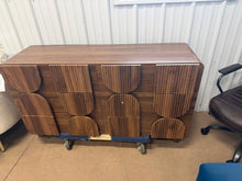 walnut-finished dresser- assembled