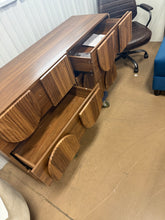 walnut-finished dresser- assembled