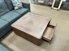 High-End Square Walnut Coffee Table with Hidden Storage! (NEW - SCRATCHED FROM SHIPPING!)