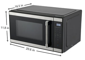 Hamilton Beach 1.1 cu ft CounterTop Microwave Oven, 1000 Watts, Stainless Steel! (NEW OUT OF BOX - SMALL SCRATCH ON TOP)