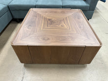 High-End Square Walnut Coffee Table with Hidden Storage! (NEW - SCRATCHED FROM SHIPPING!)