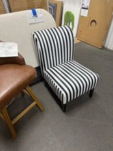 Black And White Striped Lines Harmony - Upholstered Modern Slipper Chair, Black Accent Chair- new!