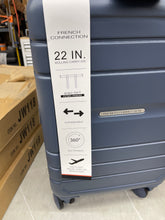 French Connection
22 in. Navy Expandable Trunk-style Rolling Carry-On Luggage with Spinners- new!