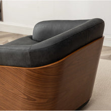 Broderic Faux Leather Swivel Barrel Chair- new!