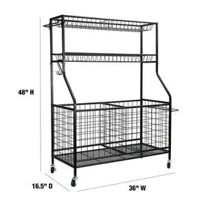 WORKPRO 36-inch-W x 16.5-inch-D x 46-inch Rolling Equipment Storage Freestanding Shelf, 150lb. Capacity, Steel! (NEW IN BOX)