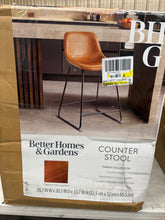 Better Homes & Gardens Farley Scoop Counter Height Stool, Camel Faux Leather!! NEW IN BOXES(2)!!