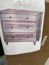 Mid-Century Modern Wooden Dresser with 3 Wide Drawers, Compact Storage Organizer for Bedroom, Nursery, Hallway, and Living Room, Gray Wash! (NEW IN BOX)