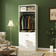Freestanding Small 24" Closet System With 3 Wood Drawers, White! (NEW IN BOX)