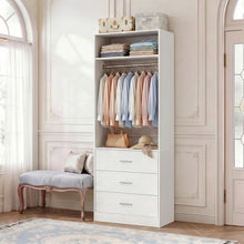 Freestanding Small 24" Closet System With 3 Wood Drawers, White! (NEW IN BOX)