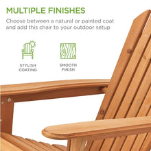 Best Choice Products Folding Adirondack Chair Outdoor, Wooden Accent Lounge Furniture w/ 350lb Capacity - Brown**New in box**
