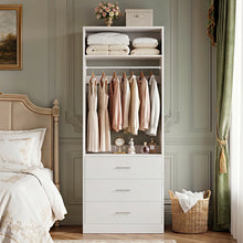 Freestanding Small 24" Closet System With 3 Wood Drawers, White! (NEW IN BOX)