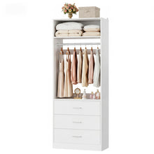 Freestanding Small 24" Closet System With 3 Wood Drawers, White! (NEW IN BOX)