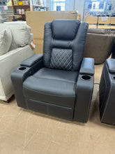 Ebern 36.22" Wide Contemporary Faux Leather Power Recliner Home Theater Individual Seat with Dual Cup Holders & Arm Storage & USB