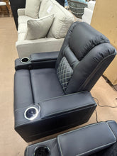 Ebern 36.22" Wide Contemporary Faux Leather Power Recliner Home Theater Individual Seat with Dual Cup Holders & Arm Storage & USB