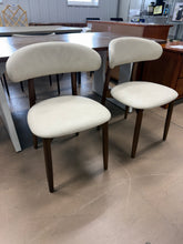 Sable Dining Chair – Upholstered Faux Leather Side Chair With Curved Back And Rubberwood Legs, Set of 2! (NEW & ASSEMBLED)