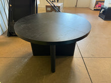 Better Homes & Gardens Lillian Fluted Round Expandable Dining Table, Black Wood Finish!! NEW AND ASSEMBLED(CHIPPED UP FROM SHIPPING)!!