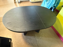 Better Homes & Gardens Lillian Fluted Round Expandable Dining Table, Black Wood Finish!! NEW AND ASSEMBLED(CHIPPED UP FROM SHIPPING)!!