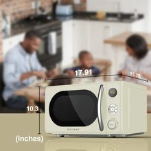 Galanz 0.7 Cu ft Retro Countertop Microwave Oven, 700 Watts, Cream, **New**
