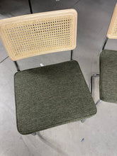 Crumley 18.8" H Upholstered Side Chair with Cane Rattan Back and Steel Frame (Set of 2)- new / assembled