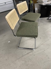 Crumley 18.8" H Upholstered Side Chair with Cane Rattan Back and Steel Frame (Set of 2)- new / assembled