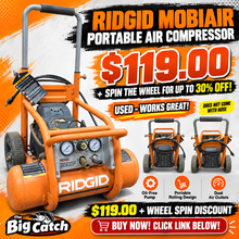RIDGID MOBIAIR PORTABLE AIR COMPRESSOR!! (USED – WORKS GREAT!) 🔥🔧