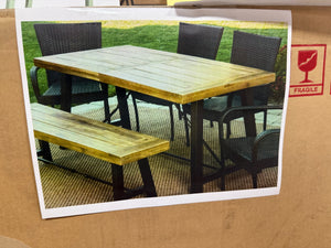 Noble House Acacia Wood Dining Table, Teak Finish!! (TABLE ONLY)NEW IN BOX!!