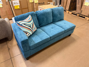 Blue Microfiber Right Arm 3 Seater Sofa!! NEW AND ASSEMBLED!!