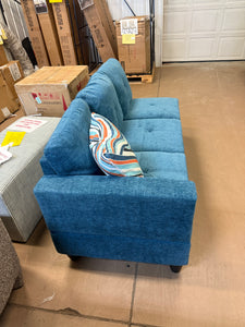 Blue Microfiber Right Arm 3 Seater Sofa!! NEW AND ASSEMBLED!!