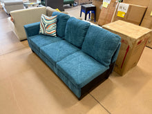 Blue Microfiber Right Arm 3 Seater Sofa!! NEW AND ASSEMBLED!!