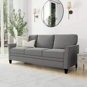 Mainstays Auden 3 Seat Classic Modern Sofa, Gray**New and assembled**