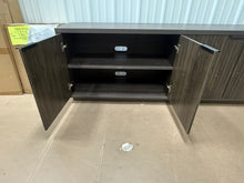 70" TV Stand for TVs up to 78" with Fluted Doors, Storage & Cable Management — Alder Brown Mid-Century Modern Media Console with Plinth Base for Living Room - WE DO NOT SHIP!!