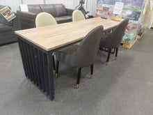 5-PIECE MODERN INDUSTRIAL DINING TABLE & CHAIR SET!! (BRAND NEW & ASSEMBLED!!)
