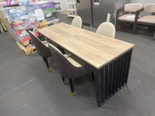 5-PIECE MODERN INDUSTRIAL DINING TABLE & CHAIR SET!! (BRAND NEW & ASSEMBLED!!)