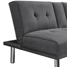 Yaheetech Convertible Futon Sofa Bed Tufted Fabric Futon 772lb Weight Limit, Gray**New and assembled**