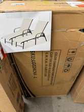 Pellebant Champagne 2-Piece Aluminum Adjustable Outdoor Patio Chaise Lounge in New Beige with Armrest! (NEW IN BOX)