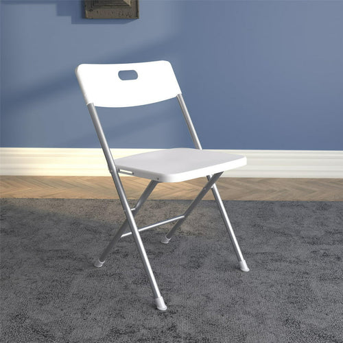 Mainstays Resin Seat & Back Folding Chair, White, 4-Pack!! NEW IN BOX!!